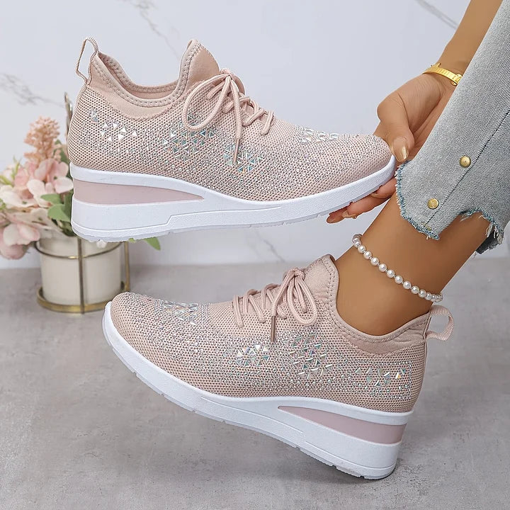 Judith™ | Orthopedische Sleehak Sneakers met Strass 13