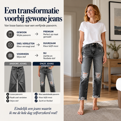 Jade™ | Trendy Gescheurde Spijkerbroek