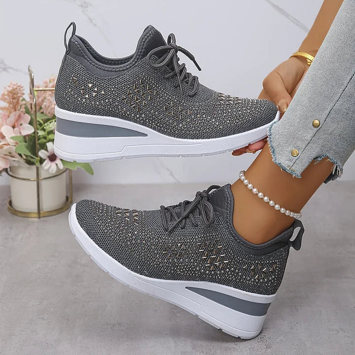 Judith™ | Orthopedische Sleehak Sneakers met Strass 10