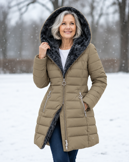 Marga™ | Warme Gewatteerde Winterjas Met Capuchon