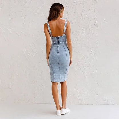 Jara™ | Stijlvolle Aansluitende Denim Jurk