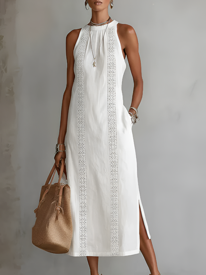Isadora™ | Soepelvallende Geborduurde Midi Jurk