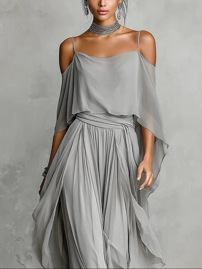 Marloes | Chiffon Set in Grijs