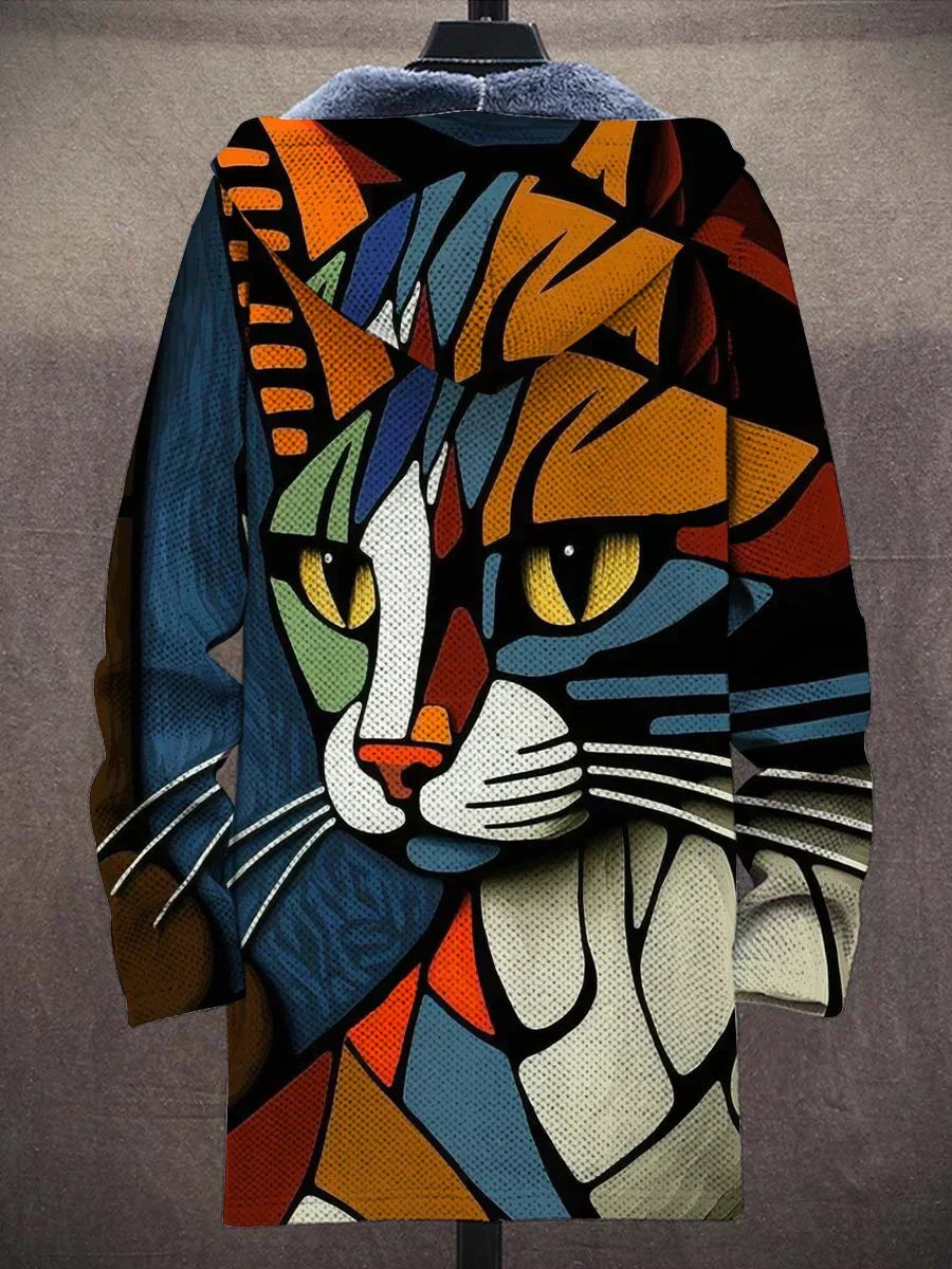 Jesse™ | Gevoerde hoodie-jas met artistieke print 2
