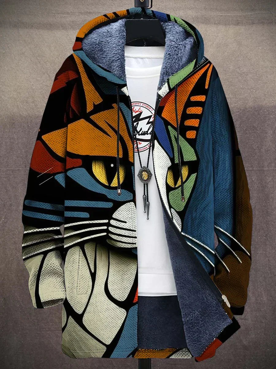 Jesse™ | Gevoerde hoodie-jas met artistieke print