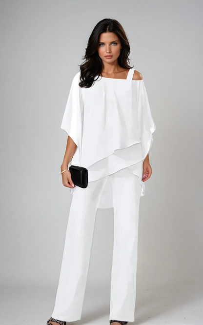Elize™ | Elegante Tweedelige Set Met Wijde Broek
