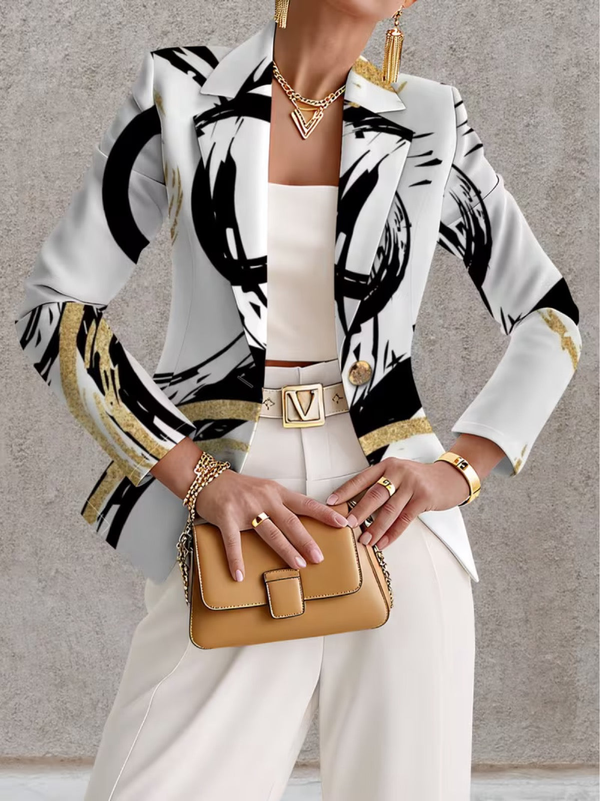 Tessa™ | Elegante Blazer met Abstracte Print