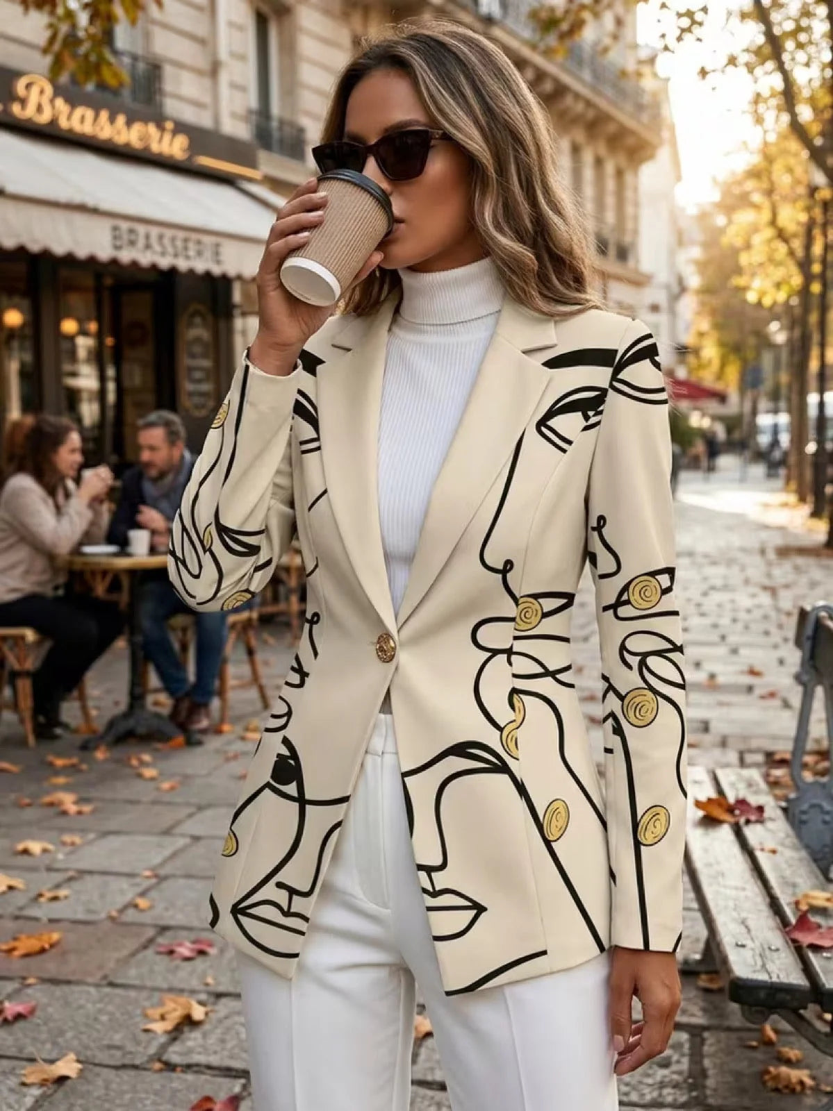 Tessa™ | Elegante Blazer met Abstracte Print