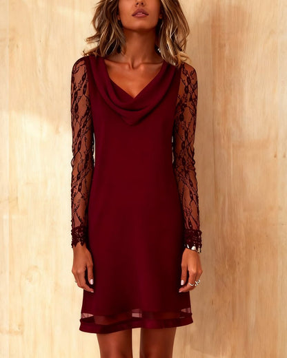Elva™ | Elegante Jurk Met Kanten Mouwen